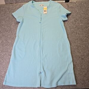 Light Blue Zip-Up Dress